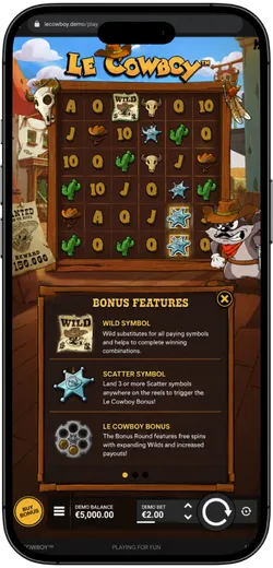 Le Cowboy Check Bonus Features